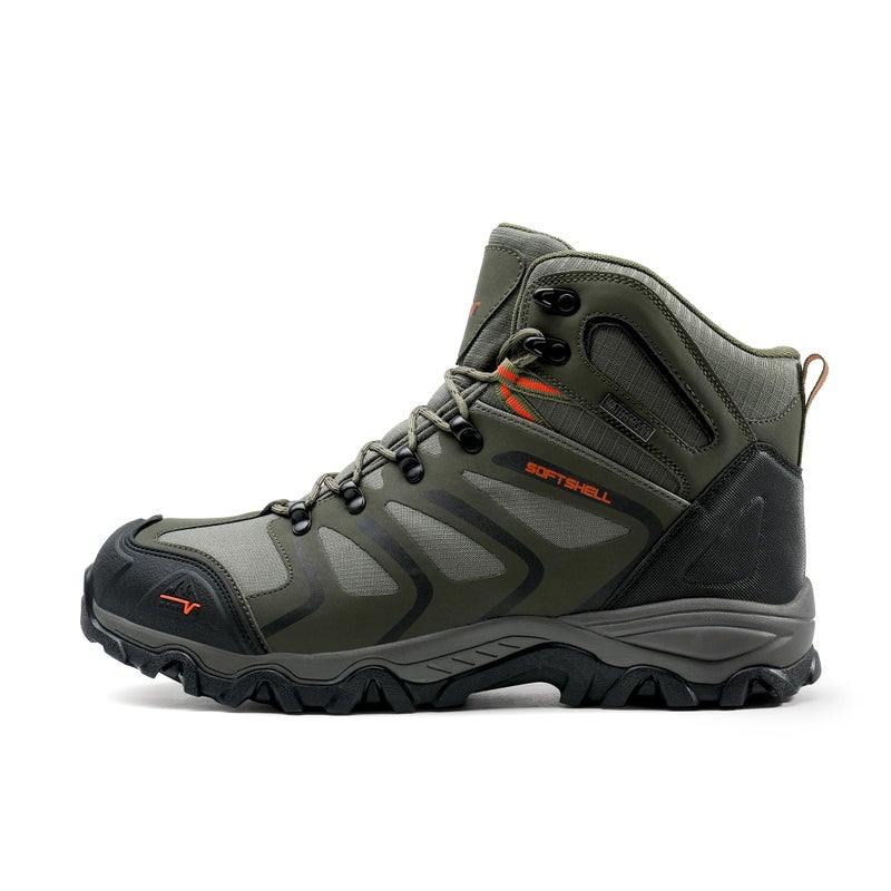 NORTIV 8 Men's Ankle High Waterproof Hiking Boots Outdoor Lightweight Shoes Trekking Trails Armadillo,Size 14,Army/Green/Black/Orange,160448_M - Image 2